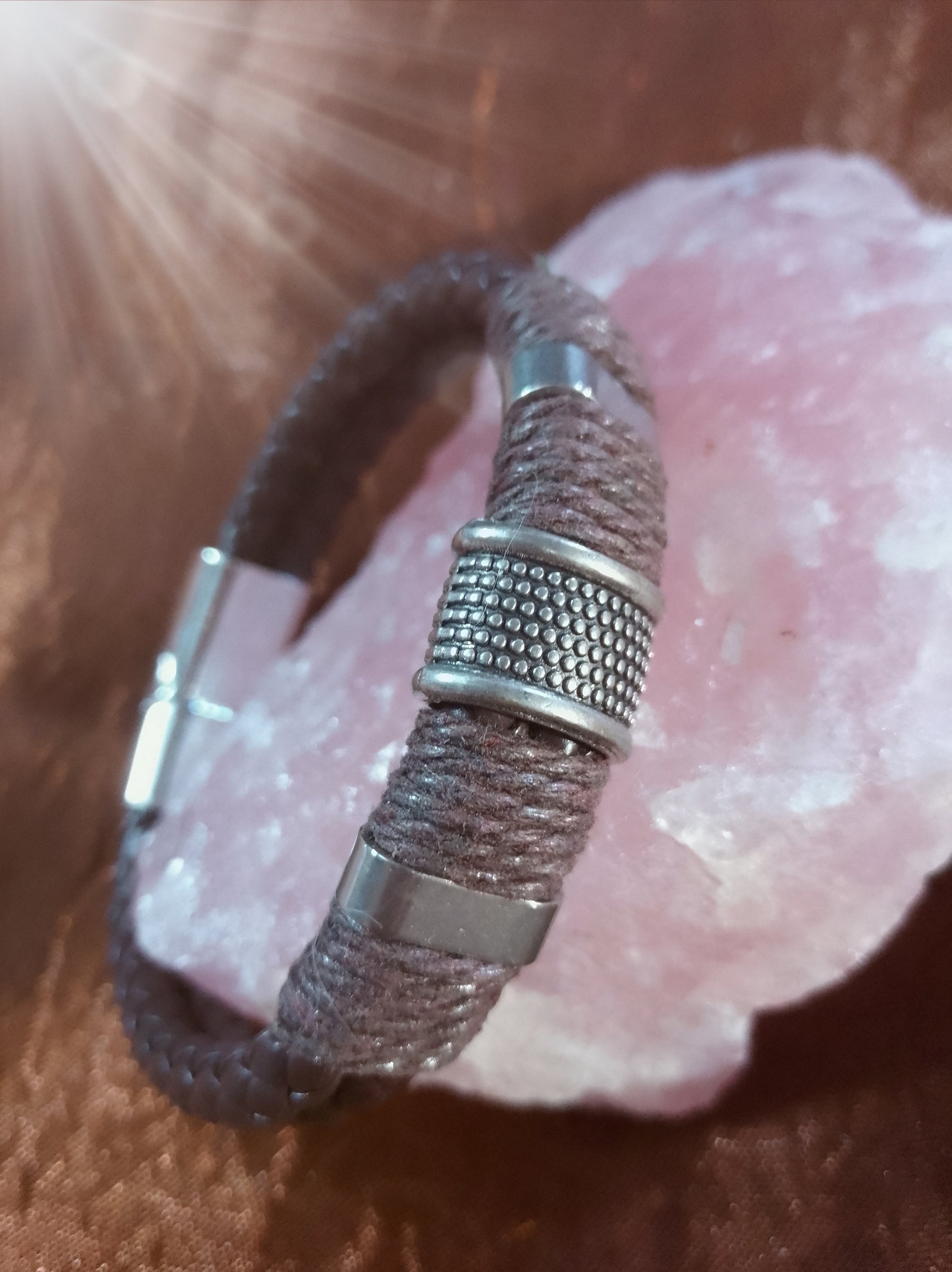 bracelet en cuir marron de 21 cm