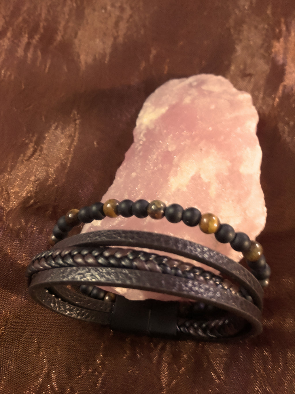Bracelet en cuir marron de 21 cm