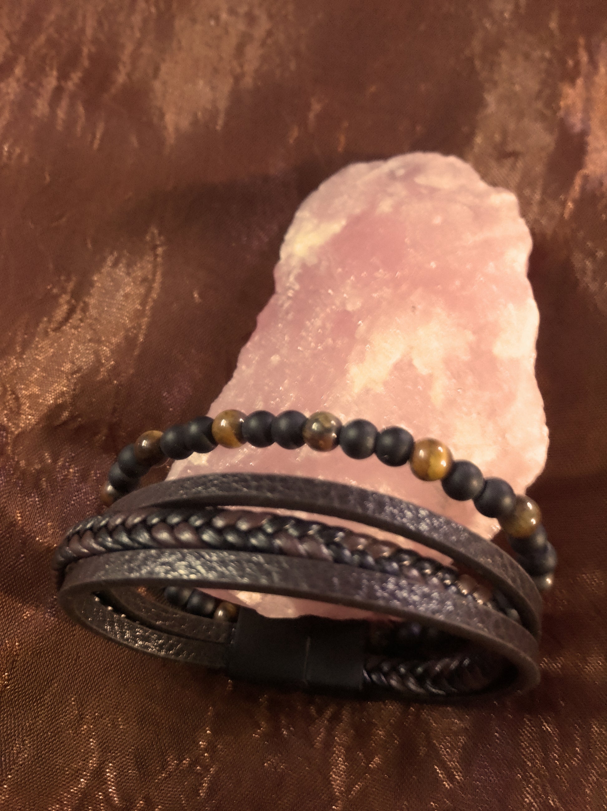 Bracelet en cuir marron de 21 cm