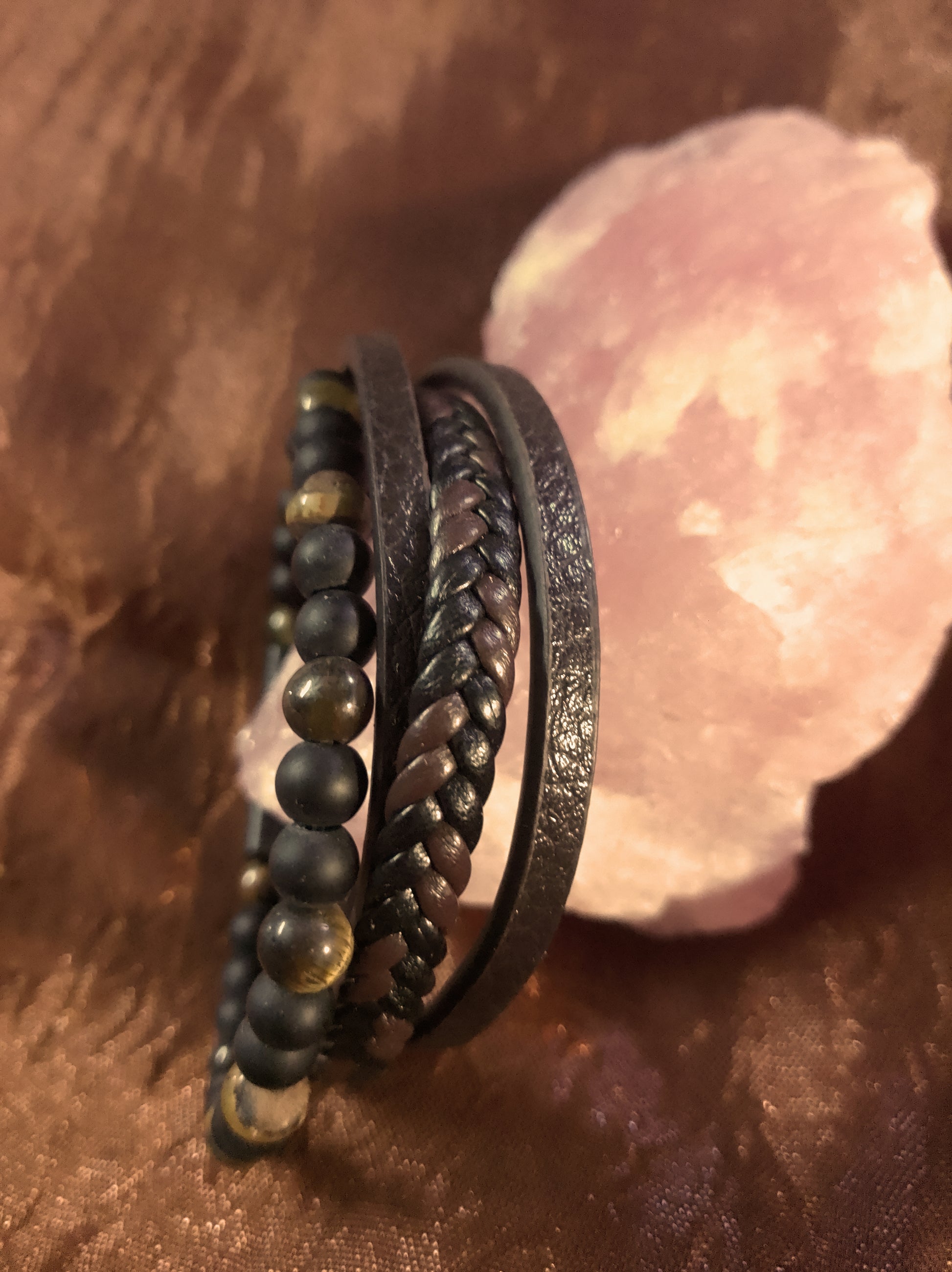 Bracelet en cuir marron de 21 cm